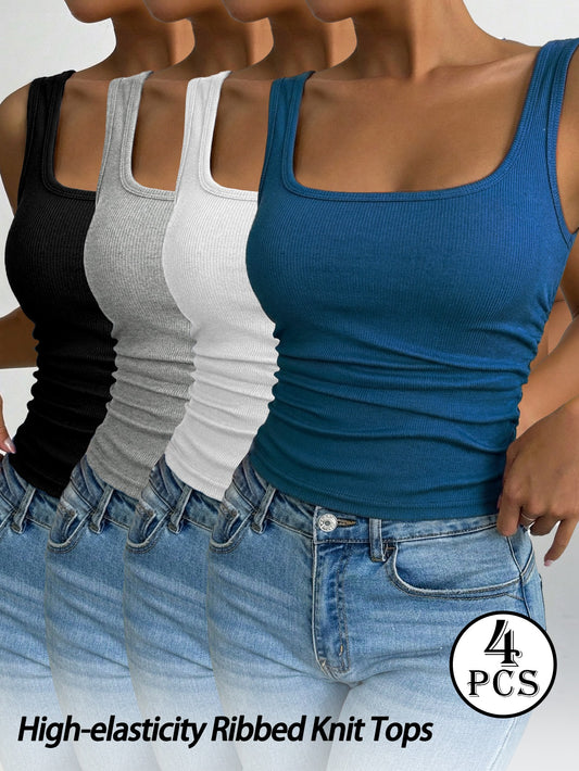 Women's Solid Color Shirt - Sleeveless – Mixed colors Polyester – main product image
