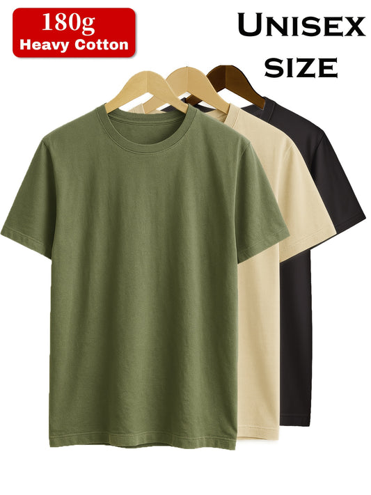 Women's Solid Color T-Shirt - 3-Pack Crew Neck Short Sleeve – main product image