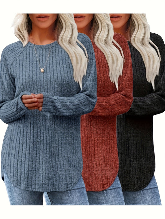 Women's Solid Color T-Shirt - Long Sleeve – Sizes M–XXL – main product image