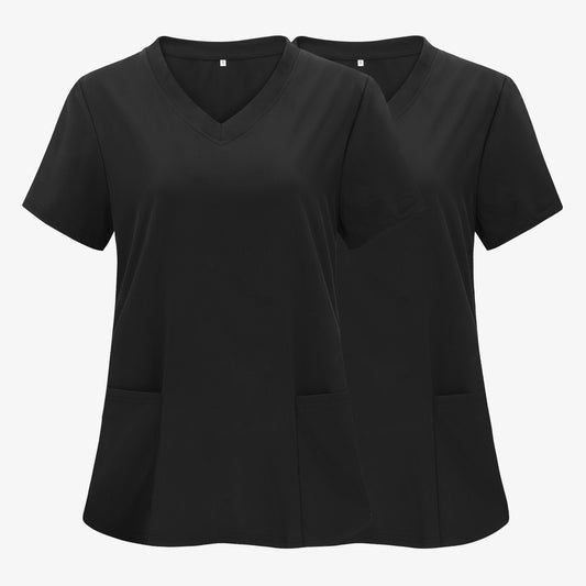 Women's Solid Color T-Shirt - V-Neck Short Sleeve – main product image