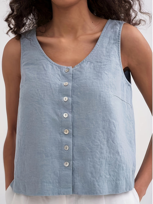 Women's Solid Color Tank Top - Classic Neck Sleeveless – Peacock Blue – Blue option – main product image