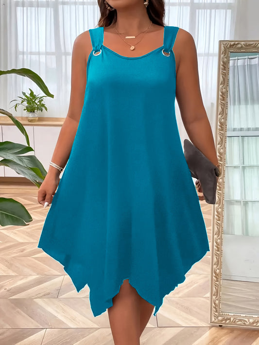 Women's Solid Crew Neck Slip Dress - Sleeveless – main product image