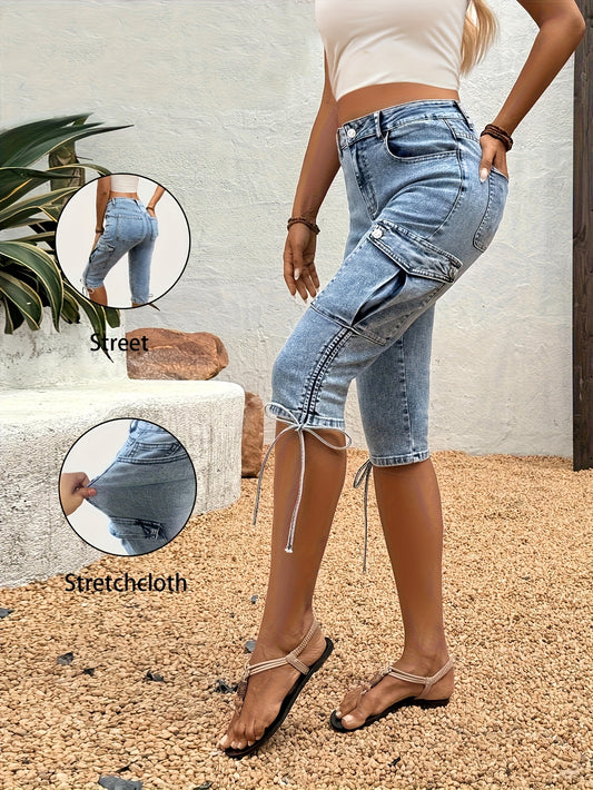 Women's Stretch Jeans - High-Waist Fit – Blue – Blue option – main product image