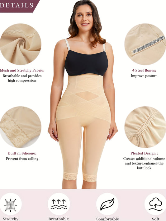 Women's Stretch Leggings - High-Waist Fit – Black / Light Beige – Black option – main product image