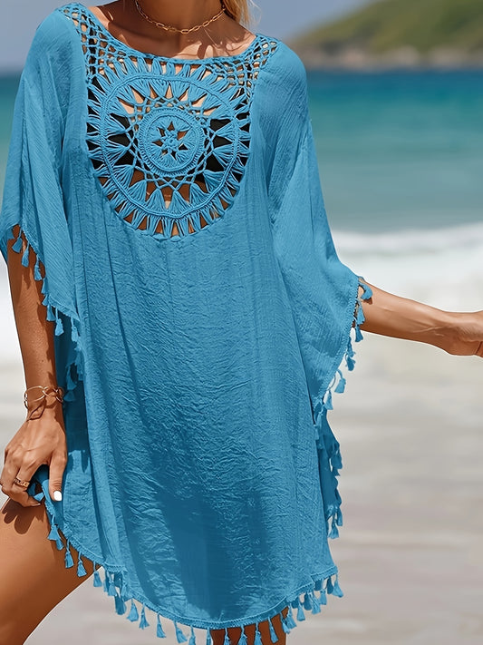Women's Swim Cover-Up - Beach Ready – Apricot / White – Apricot option – main product image