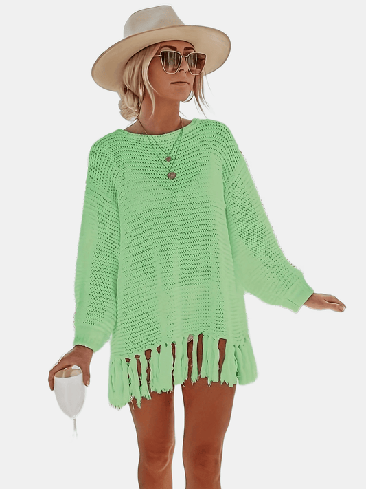 Women's Swim Cover-Up - Beach Ready – White / Black – White option – main product image