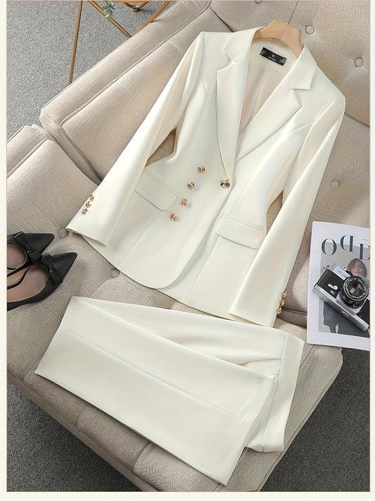 Women's Tailored Work Blazer - Professional Commuter Style – White option – main product image