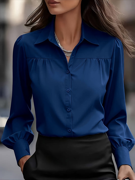 Women's Textured Blouse - Collared Long Sleeve – Pink option – main product image