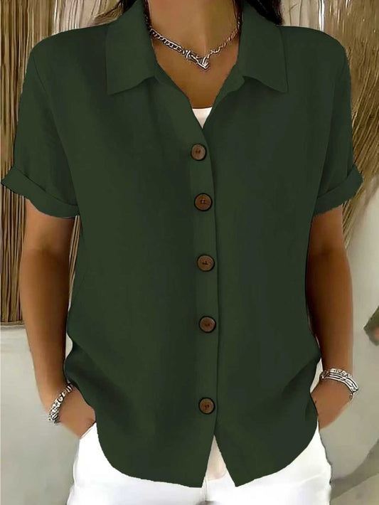 Women's Textured Blouse - Collared Short Sleeve – main product image