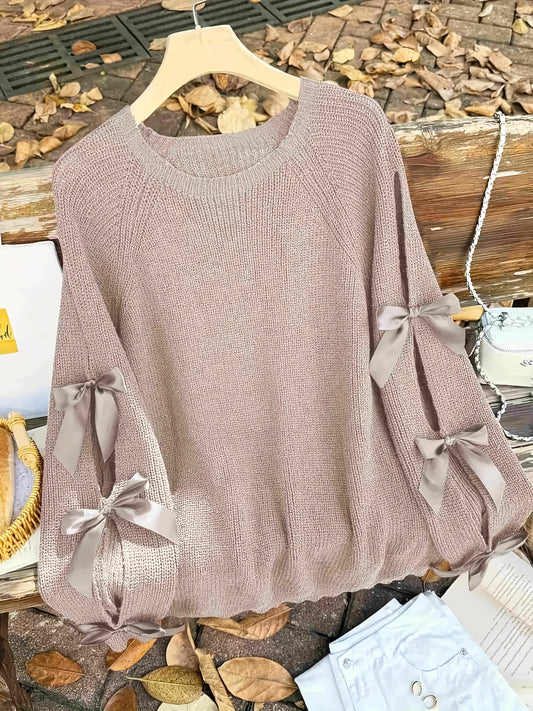 Women's Textured Sweater - Regular Fit Crew Neck – Brown option – main product image
