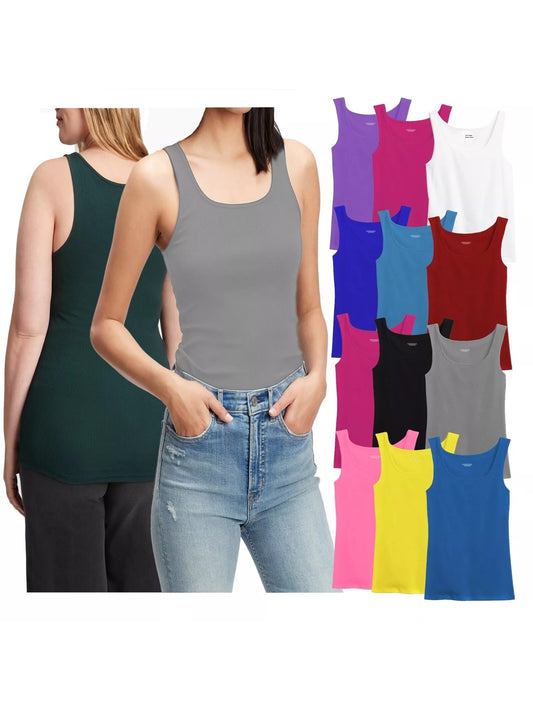 Women's Textured Tank Top - Crew Neck Sleeveless – 100% cotton – main product image