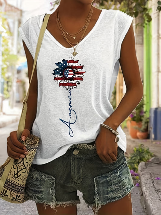 Women's Textured Tank Top - V-Neck Sleeveless – White option – main product image