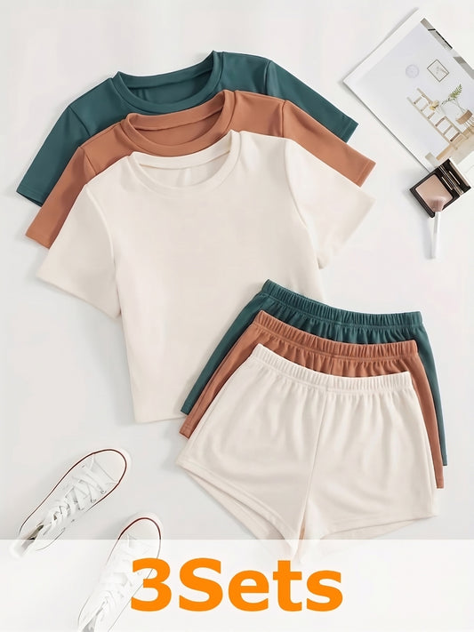 Women's Three-Piece Outfit Set - Graphic Print – Sizes S–XL – main product image