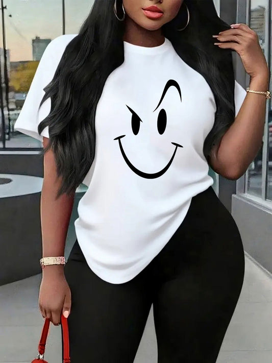 Women's Top - Solid Color – White / Orange – White option – main product image