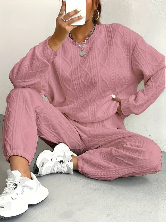 Women's Tracksuit Set - Knit Casual Matching Look – White option – main product image