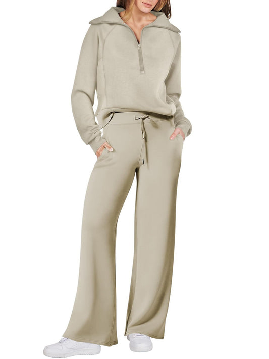 Women's Tracksuit – Women's Black Knit Wide-Leg Pants – Black option – main product image