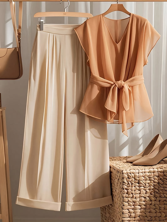 Women's Two-Piece Outfit Set - Coordinated – Coral – main product image