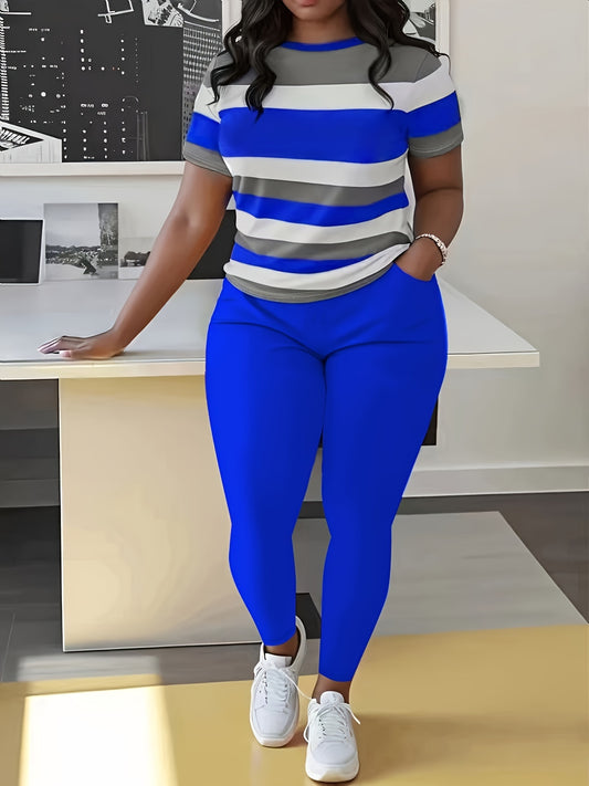 Women's Two-Piece Outfit Set - Coordinated – Sizes 0XL–6XL – Red option – main product image