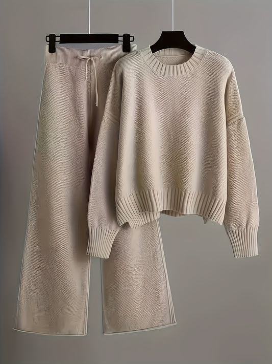 Women's Two-Piece Outfit Set - Long Sleeve Wide-Leg – Green Colorway 88965 – Green option – main product image