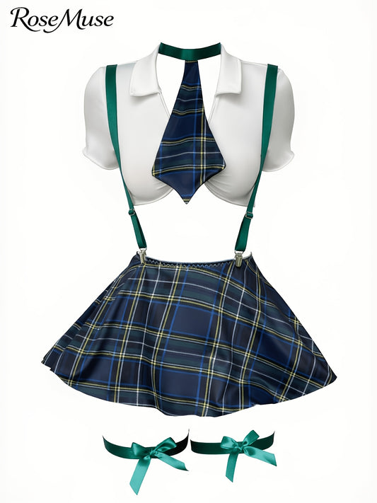 Women's Two-Piece Outfit Set - Short Sleeve – Red / Green – Red option – main product image