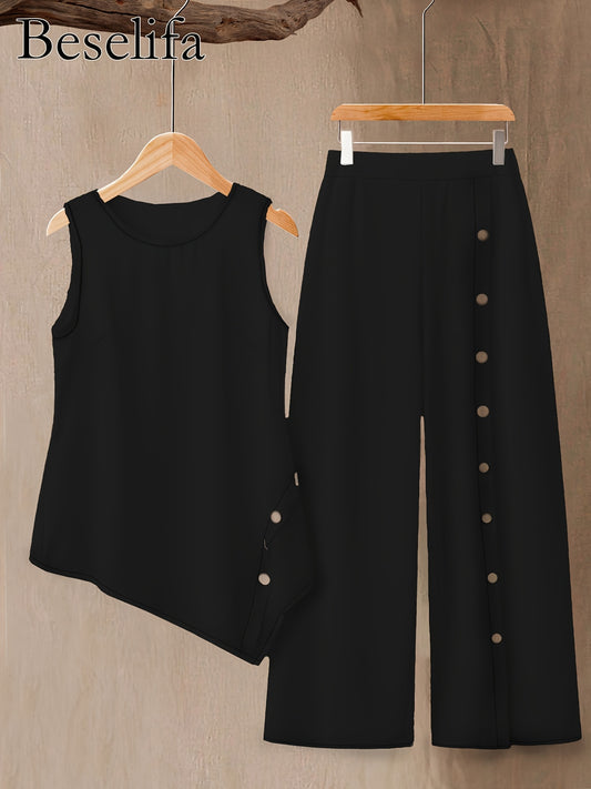 Women's Two-Piece Outfit Set – Sizes S–XL – White option – main product image