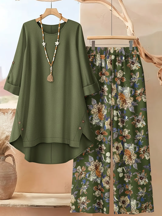 Women's Two-Piece Pants Set - Casual Printed Style 51 – main product image
