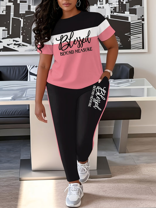 Women's Two-Piece Pants Set - Color Block – Sizes S–XXL – Red option – main product image