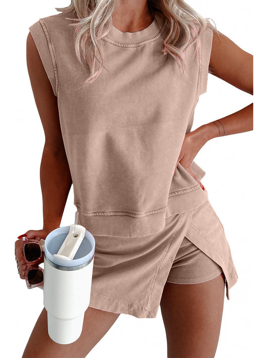 Women's Two-Piece Pants Set - Solid Color – Sizes S–XL – Blue option – main product image