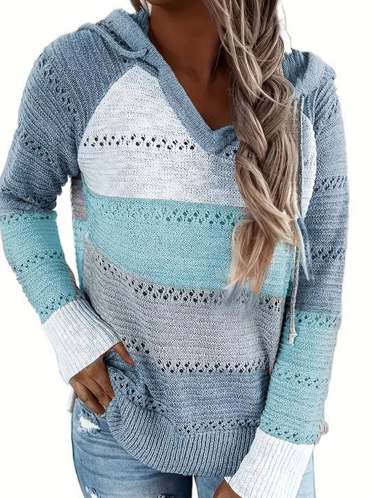 Women's Versatile Denim Colorblock Cardigan – Black option – main product image
