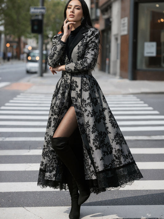 Women's Versatile Denim Pullover Coat – Black Denim Wash 40101 – Black option – main product image
