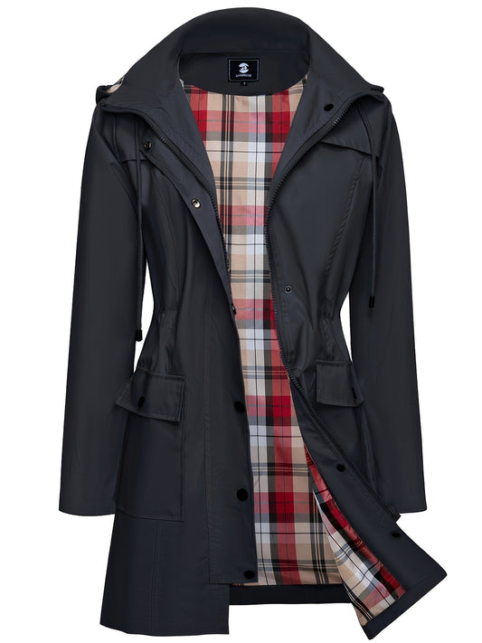 Women's Versatile Denim Pullover Coat – Tan / Black – main product image