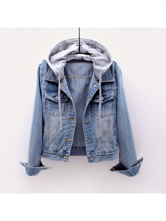 Women's Versatile Denim Pullover Jacket – Blue Denim Wash 72453 – Blue option – main product image