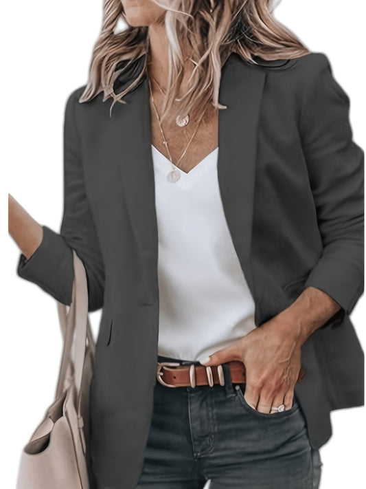 Women's Versatile Pullover Blazer – Black / White – Black option – main product image