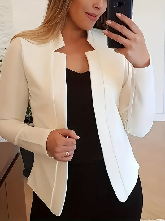 Women's Versatile Pullover Blazer – White / Red – White option – main product image