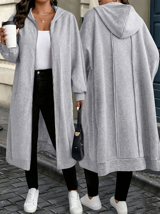 Women's Versatile Zip-Up Coat – Grey / Khaki – Grey option – main product image