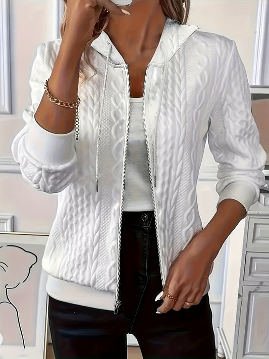Women's Versatile Zip-Up Jacket – White – White option – main product image