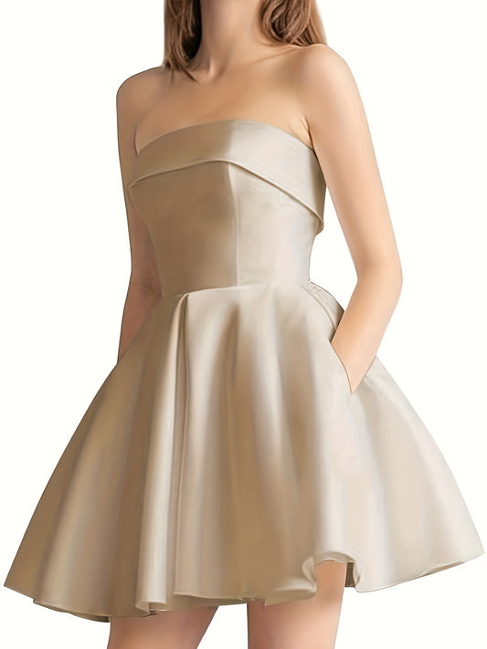 Women's White A-Line Dress – White option – main product image