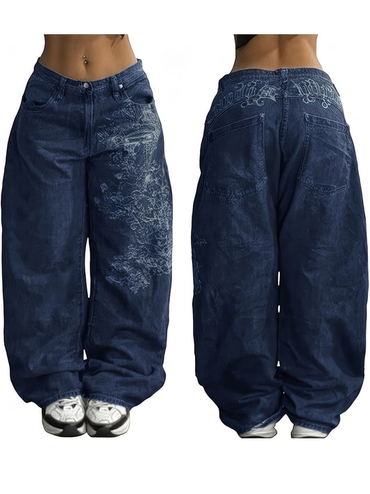 Women's Wide Leg Jeans - Black – Black option – main product image