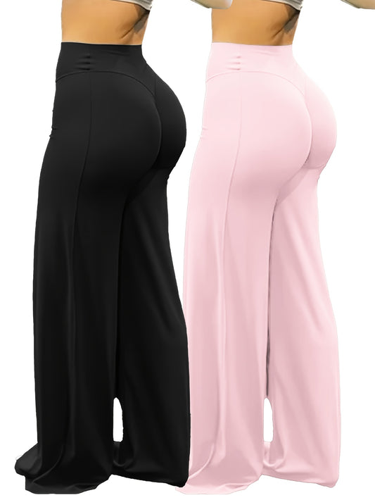 Women's Wide Leg Pants - High Waist – Sizes S–XL – Black option – main product image