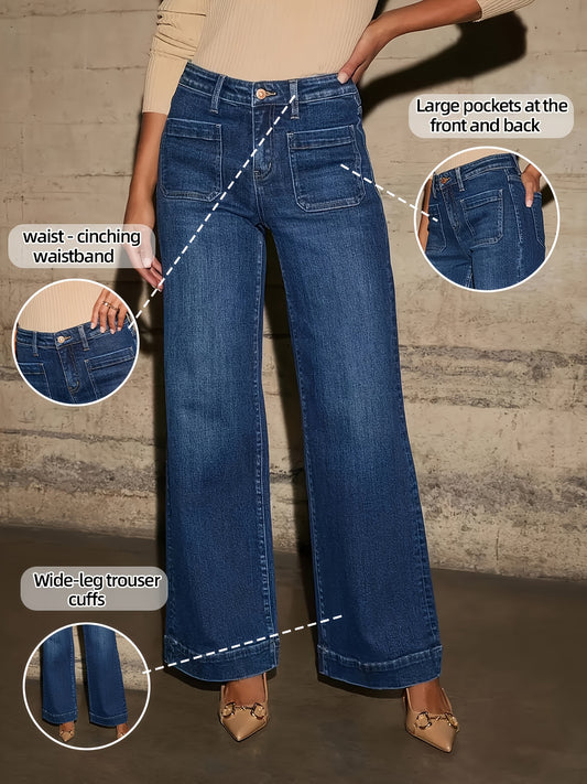 Women's Wide Leg Pants - High Waist – Sizes S–XXL – Blue option – main product image