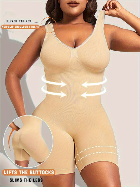Women's Wide Strap Shapewear Bodysuit - Plus Size Seamless Body Shaper – main product image