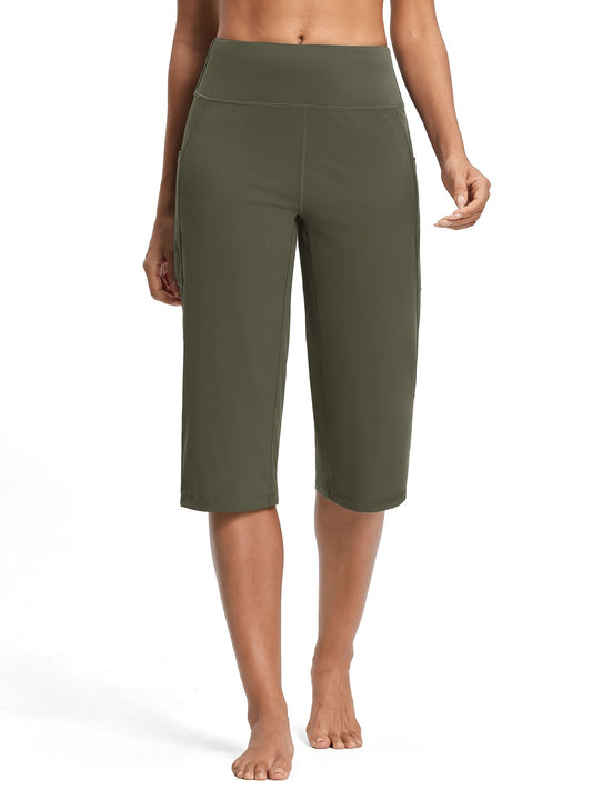 Women's Workout Pants - High Waist Relaxed fit – White option – main product image