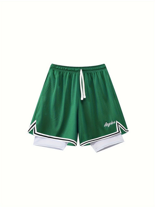 Women's Workout Shorts - Stretch Comfort – White / Black – White option – main product image