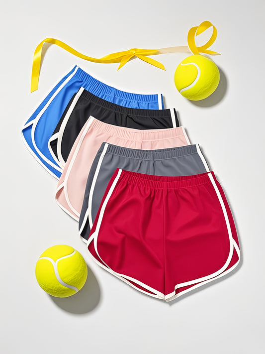 Women's Workout Shorts - Striped Design – Black option – main product image