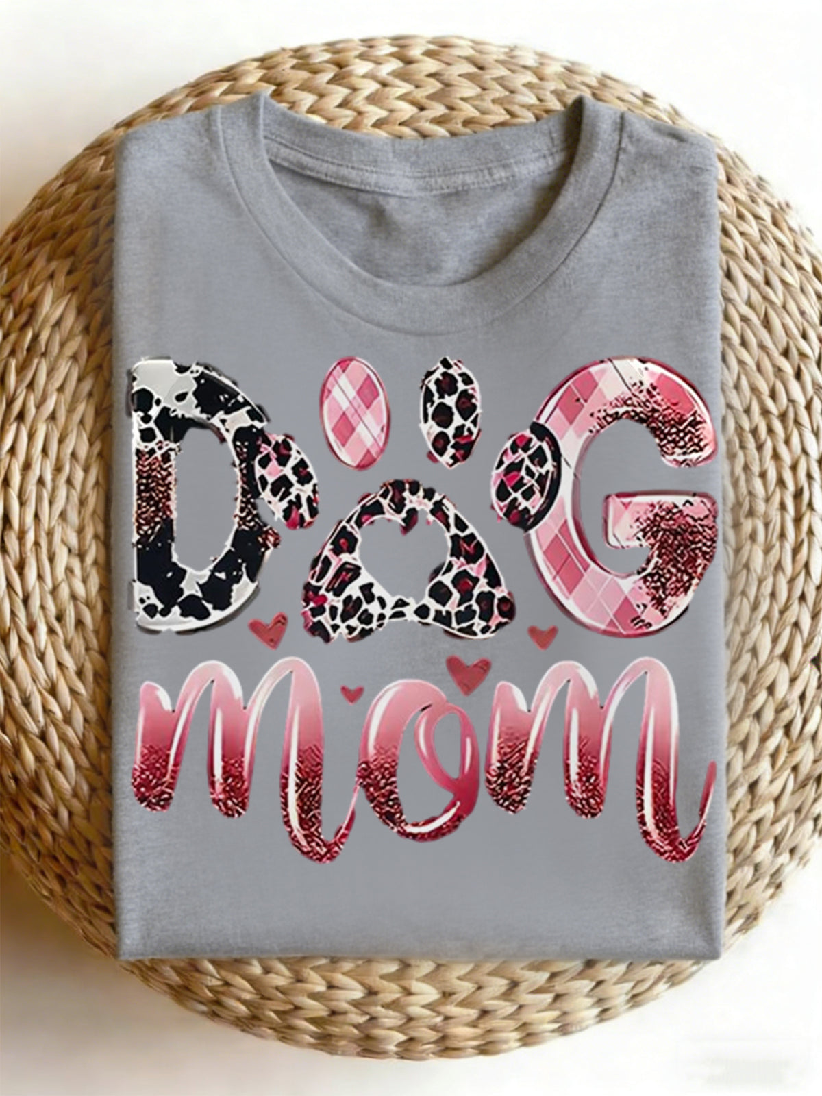 Women's Dog Mom graphic round-neck short-sleeve T-shirt – view 2