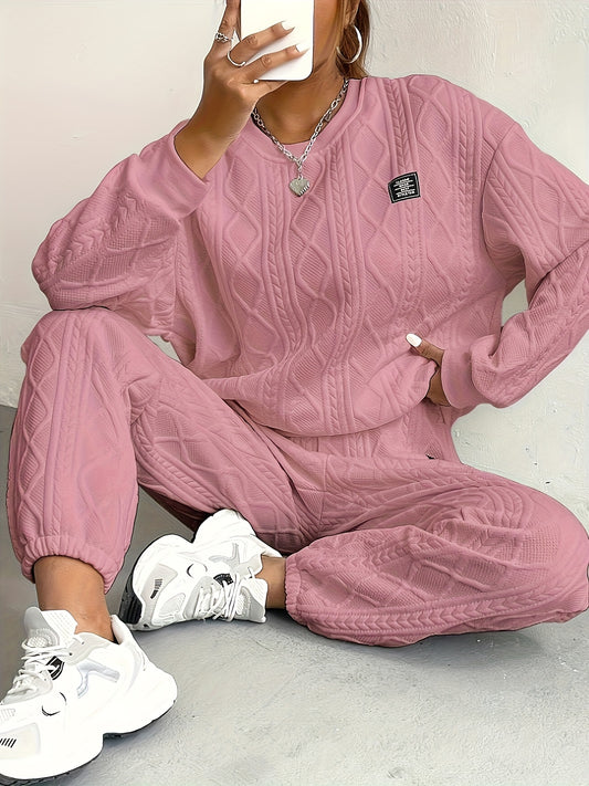 Women's Tracksuit Set - Active Knit – Peach or Off White Options – main product image